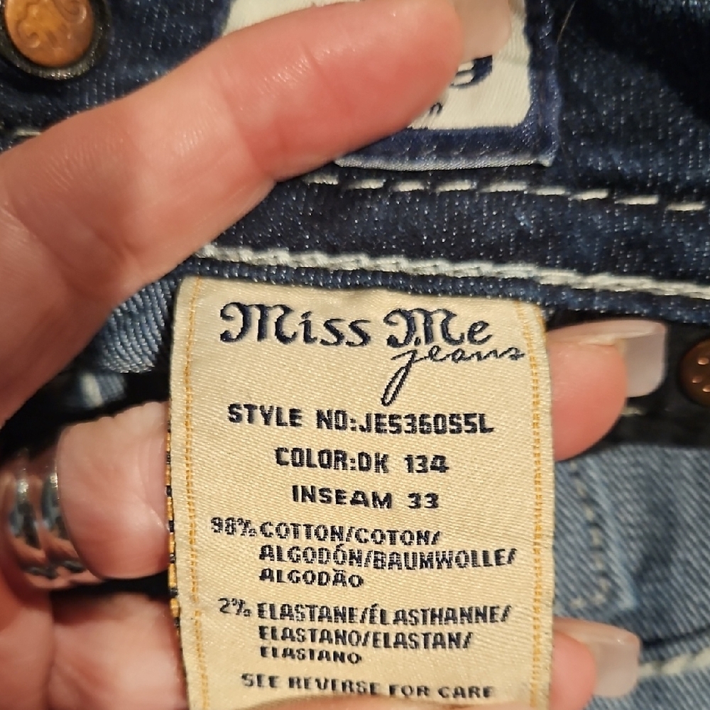 Miss Me Women's Classic Blue Straight Leg Jeans - Picture 4 of 4